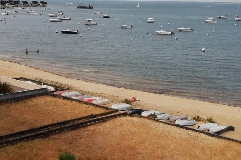 T2 1ère ligne loggia vue mer 180 ° parking Arcachon Extérieur photo