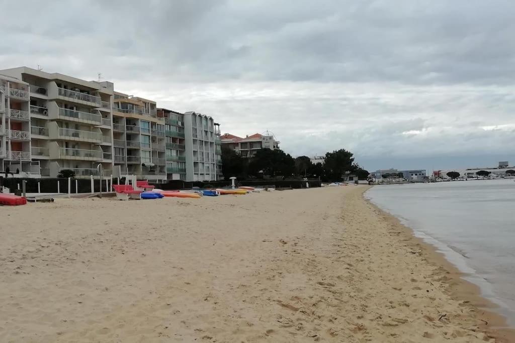 T2 1ère ligne loggia vue mer 180 ° parking Arcachon Extérieur photo